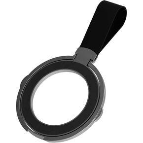 Magnetic Phone Ring Holder for MagSafe, Double Adjustable Magnetic Cell Phone Grip Stand Finger Ring Kickstand Two-Sided Compatible with iPhone 16,iPad, Smartphones, Magnetic Car Mount,Black