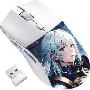 RisoPhy Lightweight Gaming Mouse, Tri-Modes Wired/2.4GHz/Bluetooth Anime Gaming Mouse, PAW3395 Sensor, 6 Programmable Buttons, 26K DPI Wireless Mouse for Laptop, PC, Mac