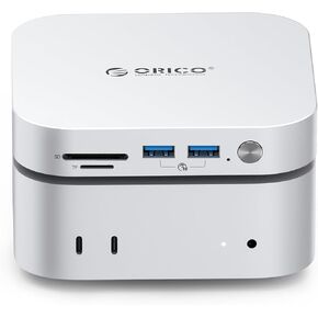 ORICO MiniMate 4TB External SSD Compatibility with Mac Mini M4, 2TB for 40Gbps(3200MB/s) Data Processing, 2TB for 1000MB/s Backup Storage, USB 3.0(10Gbps) * 3, TF & SD Reader, Power Switch, M4Ultra