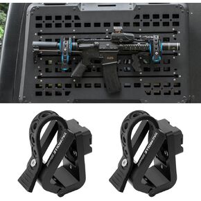 2 Pack Enhanced Gun Rack Set for Metal Tactical Molle Panels | Secure Gun Mount with Rubber Straps | Ideal for Vehicles and Trucks | Fits 1'' Standard Tactical Hole Spacing