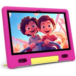 ApoloSign Kids Tablet - Android 13 Tablet for Kids with Case Included, Bright 10.1" HD Screen, Pre-Installed Educational Apps, Parental Controls, 32 GB, Ideal Gift for Children (Pink)
