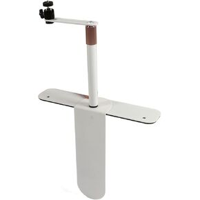 Focket Projector Stand, Adjustable 24CM to 40CM 360 Degree Rotation Bedside Sofa Stand, Saves Space Organize Wires Bed Headboard Desktop Stand for Presentations, Home Cinema, 1/4in Thread (White)