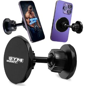 New 2025 Design stronger and more durable Gym Buddy Magnetic Phone Holder. Double sided adjustable and locking phone holder for gym or home use.