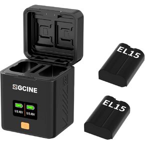 ZGCINE PS-EL15 Charging Case USBC PD Fast Dual Charger for EN-EL15 Camera Battery