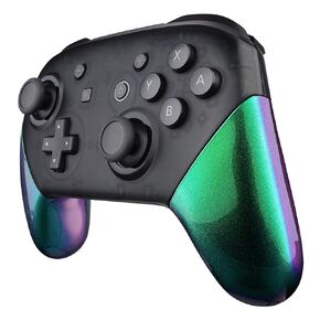 eXtremeRate Chameleon Replacement Handle Grips for Nintendo Switch Pro Controller, Green Purple DIY Hand Grip Shell for Nintendo Switch Pro - Controller NOT Included