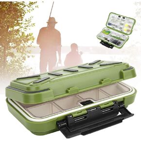 GLOGLOW ABS Waterproof Fishing Tackle Box Shockproof Organizer for Fishing Gear Ideal for Anglers and Fishermen Green