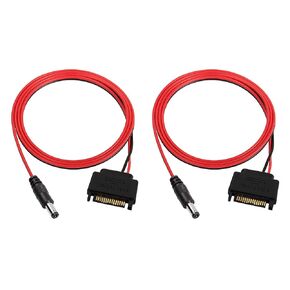 QIANRENON SATA Male to DC5.5 * 2.5 Male Power Cable, 12V5A 15 pin SATA to DC5525 Connectors Cable, 100 cm (39.4 inches), 2 PACS