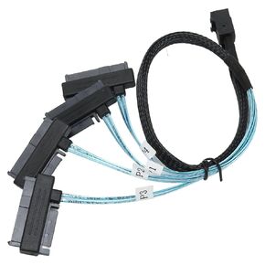 SFF 8643 to 4 SAS Cable, 12Gbps High Speed Data Server Cable SFF 8643 to SATA Reverse Cord 1.6ft Server Hard Disk Data Cable for Server Hard Disks