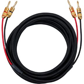 Fluance High-Fidelity 12 Gauge Speaker Wire with Dual Gold-Plated Banana Plugs, 12 Feet Oxygen-Free Pure Copper (OFC) Cable, Nylon Braided Jacket (SW512)