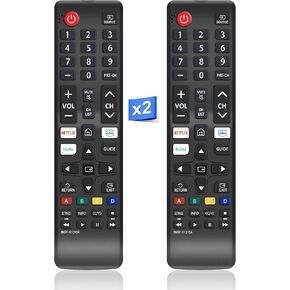 ZYK 2 Pack Replacement for Samsung Smart TV Remote Universal Remote Control for Samsung-TV-Remote All Samsung LCD LED HDTV 3D 4K Crystal UHD BN59-01315A Replaced Remote with Netflix Prime Video Hulu