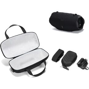 Carrying Hard Cover Case for JBL Xtreme 4/Xtreme 3 Portable Bluetooth Speaker,for JBL Xtreme 4/Xtreme 3 Travel Shoulder Bag Charger Adapter Accessories(Black)