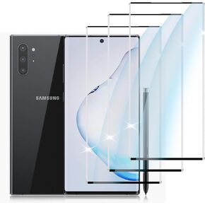 【3-PACK】 Designed for Samsung Galaxy Note10 plus Screen Protector Case Friendly, 3D Curved, Screen Protector Galaxy Note10 plus Tempered Glass cell Phone Film HD Clear