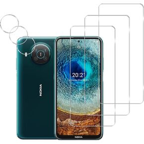 [3+3 Pack] Screen Protector and Camera Lens Protector for Nokia X100, HD Anti-Scratch Anti-Fingerprint Tempered Glass Screen Protector, for Nokia X100