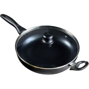 IMUSA USA Jumbo Cooker with Lid, 11-Inch, Black
