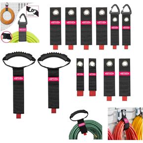 Heavy-Duty Storage Straps – 12-Pack Reusable Cord Straps with Handle, Triangle Buckle, and Standard Straps – Durable Hook & Loop Straps for Cables, Hoses, Garage, RV, Boat, and Industrial Use