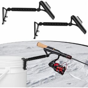 Adjustable Bucket Rod Holder for Ice Fishing, Clip On Mount, Foldable, Adjustable Angle, Ice Fishing Accessories, Ice Fishing Gear