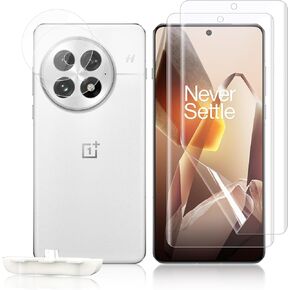 Screen Protector for Oneplus 13, 2 Pack Flexible TPU Film Screen Protector + 2 Pack Tempered Glass Camera Lens Protector [Fingerprint Support] [Anti Scratch] for Oneplus 13