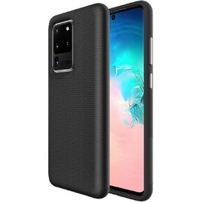 Miimall Cases for Samsung Galaxy S20 Ultra Case, [Modern Design][Dual-Layer TPU+PC Protection] Advanced Shock Absorption and Anti-Fingerprint Phone Case for Samsung Galaxy S20 Ultra Phone, Black