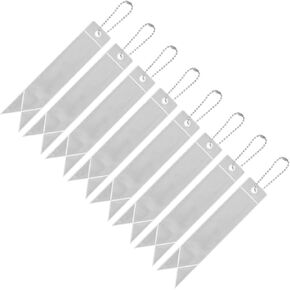 YOKIVE 8 Pcs Reflector Pendant, Reflective Tag Keychain Gear Strips, Great for Outdoor, Sports (White, 6 x 1-Inch)