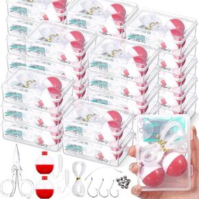 30 Sets Mini Fishing Kits Bulk Emergency Survival Fishing Kits Fishing Tackle Box with Tackle Included Small Fishing Accessories Kit for Beginner Gifts Summer Outdoor Compact Fishing