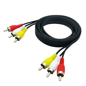 6FT RCA Audio Video Composite Cable, 3 Male to 3 Male RCA AV Cable for TV VCR DVD Projector Amplifier Speaker