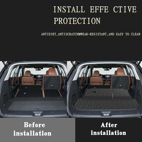Custom Fit for Cargo Liner 2022-2024 Mitsubishi Outlander Behind 2nd Row - Black TPO All Weather Heavy Duty Waterproof Rear Cargo Tray Trunk Floor Mat Protector(Not Fit PHEV or Sport Models) in Kuwait