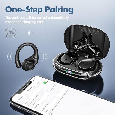 سماعات الأذن اللاسلكية ، سماعات Bluetooth 5.3 براعم الأذن ستيريو HIFI ، سماعات أذن بلوتوث 80 ساعة مع حالة شحن عرض مزدوجة LED ، وسماعات الأذن IPX7 مقاومة للماء لـ Android iOS in Kuwait