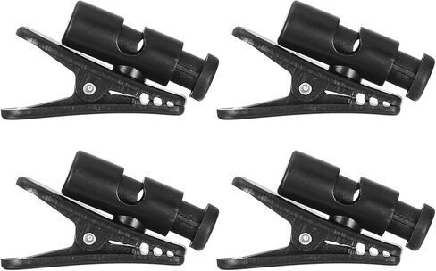 HARFINGTON 4pcs Headphone Wire Clips 1.42" Length Small Headset Cable Clamp Earphone Earplugs Cable Clothing Clip Earpiece Clamp Microphone Cord Hooks for 2-4mm Dia Round Wire, Black in Saudi Arabia