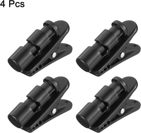 HARFINGTON 4pcs Headphone Wire Clips 1.42" Length Small Headset Cable Clamp Earphone Earplugs Cable Clothing Clip Earpiece Clamp Microphone Cord Hooks for 2-4mm Dia Round Wire, Black in Saudi Arabia