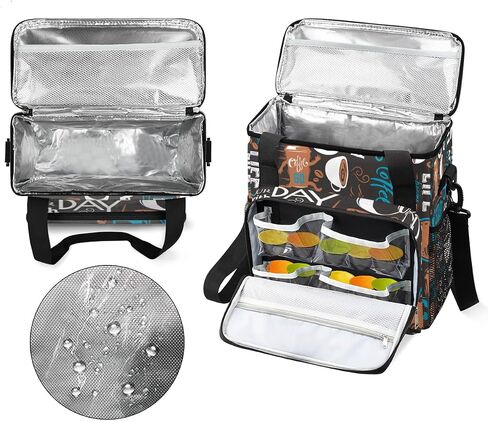 Blue Coffee Cafe Coffee Maker Carring Bag Travel Carrying Storage Tote Bag Compatible with Keurig K-Mini or K-Mini Plus Portable Single Serve Coffee Brewer Case with Pockets for K-cup Pods in Kuwait