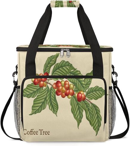 Blue Coffee Cafe Coffee Maker Carring Bag Travel Carrying Storage Tote Bag Compatible with Keurig K-Mini or K-Mini Plus Portable Single Serve Coffee Brewer Case with Pockets for K-cup Pods in Kuwait