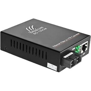Gigabit SingleMode Fiber to Ethernet Media Converter, Dual SC Fiber, Up to 20KM,1000Base-LX to 10/100/1000Base-Tx Gigabit SMF Fiber SC to Copper RJ45 Ethernet Converter - 1 Unit