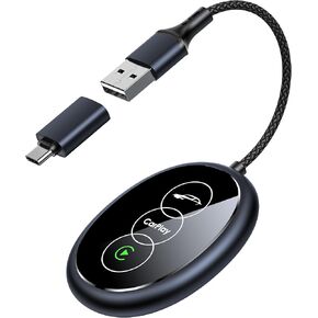 Wireless CarPlay Adapter for Apple, 2025 Upgraded Converts Wired to Wireless Adapter, Plug and Play Car Play Wireless Adapter, Portable Wireless Control Adapter for Car with Bulit-in CarPlay