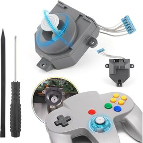 for Nintendo N64 Joysticks Replacement for Nintendo 64 Controller Joystick for N64 Hall Effect 3D Analog Stick Module Wheel Thumbsticks Replace Accessories Parts with Repair Tools