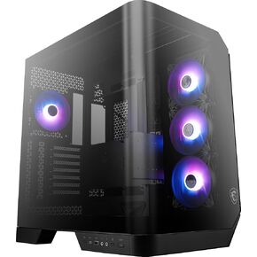 MSI MAG PANO 120R PZ - ATX Mid-Tower Gaming PC Case - 270-degree Tempered Glass Panel - Liquid Cooling Support up to 360mm Radiator - Pre-Installed 7 ARGB Fans - VGA Bracket