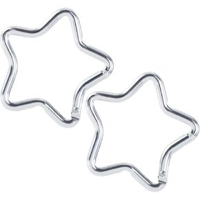 OIIKI 2 PCS Star Shaped Keychain Clip, Zinc Alloy Carabiner Snap Hook Holder, Star Carabiner Clip, Spring Snap Keychain Clip with Key Chain Rings for Keys, Wallet - Silver