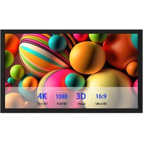 100 inch Projector Screen 1.1 Gain 16:9 Format 4K Anti-Crease Projection Movie Screen for Office Home Theater Indoor, Wall Mounted, Thickened PVC Material