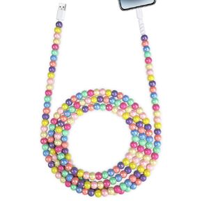 Aolcev 6.6FT Charging Cable Durable and Stylish 66W Fast Charger Cord Beaded Charging Cord for iPhone 14 13 12 11 Pro Max Xr Xs X 8 7 6 Plus iPad Pro/Air/Mini Colorful