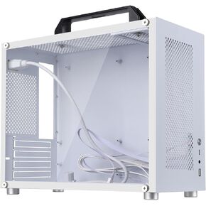 Micro ATX PC Case,Mini-Tower Tempered Glass mATX Gaming PC Case with Handle,Small Form Factor Computer Chassis 1.2mm Alloy Steel with Type C,USB 3.0,Audio Port Fits mATX and ITX motherboards