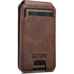 Compatible with Magsafe Wallet, Strong Magnetic,Faux PU Leather,for iPhone Wallet Stand with 3 Card Slots, Slim Lightweight, Compatible with iPhone 16/15/14/13/12 Pro Max Plus Series (Brown)