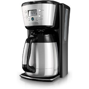 Black+Decker Thermal Coffee Maker, 12 Cup, Programmable, Digital Controls, Black And Silver, CM2036SC