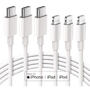 3Pack [Apple MFi Certified] Charger Fast USB C to Lightning Charging Cable Cord Compatible iPhone 14/13/12/11 Pro/11/XS MAX/XR/8/7/6s Plus,iPad Pro/Air/Mini,iPod Touch