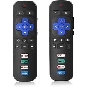 2PCS Nmaayss Replacement Remote for Roku TV Remote, TV Remotes Compatible with TCL Roku/Onn Roku/Hisense Roku/Philips Roku/Sharp Roku/Westinghouse Roku/Insignia Roku TV(Not for Stick and Box)