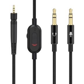 Replacement Headphone Audio Cable Cord with Volume Control and Mute Compatible with Sennheiser G4ME ONE, G4ME Zero, PC 373D, GSP 670, GSP 600, GSP 500, GSP 350, Game ONE Zero Gaming Headsets