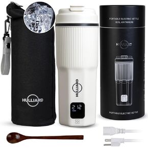 Travel Electric Kettle, Portable Electric Kettle, Small Portable Water Heater with 6 Temperature Control, 450ml Travel Electric Mini Stainless Steel Tea Pot, Auto Shut Off