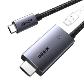 UGREEN USB C to HDMI Cable with 100W PD Fast Charging Adapter 4K@60Hz 2-in-1 Thunderbolt Unidirectional Type C to HDMI Compatible iPhone 16 Pro Max, SteamDeck, MacBook, iPad, Galaxy S24, XPS, 6.6FT
