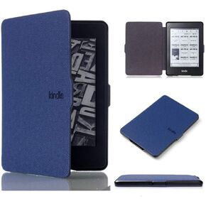 Custer Case for Kindle Paperwhite 1/2/3 2012 2013 2015 ، Ultra-Whin Pu-Leather Hard Cover for Kindle Paperwhite 1/2/3 2013 2015 2015-Blue-Blue