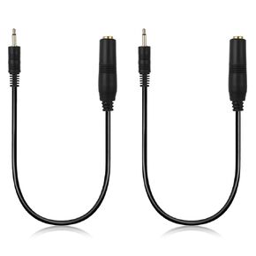 2 Pack 3.5mm 1/8" TS Mono Male to 6.3mm 1/4" Mono Female Adapter Audio Cable Cord 1/8 to 1/4 TRS Female Stereo Jack Audio Cable Connector Adapter Stereo Audio Cable for Amplifiers, Guitars, Pianos