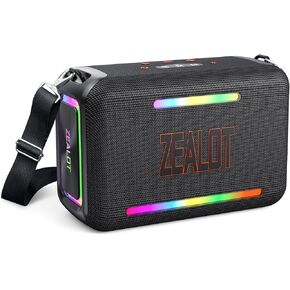 ZEALOT 120W Bluetooth Speaker, Wireless Speakers with Subwoofer, IPX6 Waterproof Loud Bluetooth Speaker with LED Light, 40H Playtime, Custom EQ, Portable TWS Pairing Speaker for Outdoor, Party