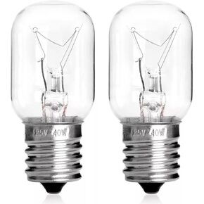 8206232A Bulb 40w 125v Microwave Oven Light -Under Hood Microwave Bulb- E17 Fit for Whirlpool Microwave Light Bulb Replaces 26QBP4093, PS2376034, AP4512653, Y05200137(2 Pcs)